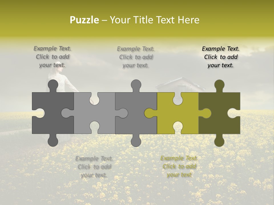 Yellow House Woman PowerPoint Template