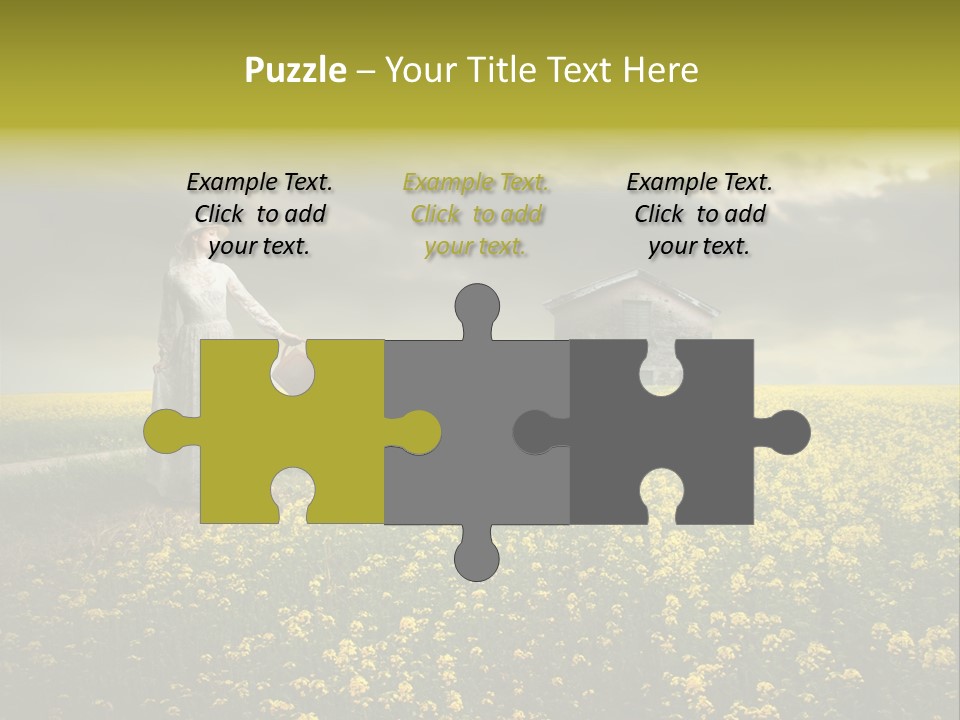 Yellow House Woman PowerPoint Template