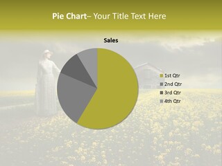 Yellow House Woman PowerPoint Template