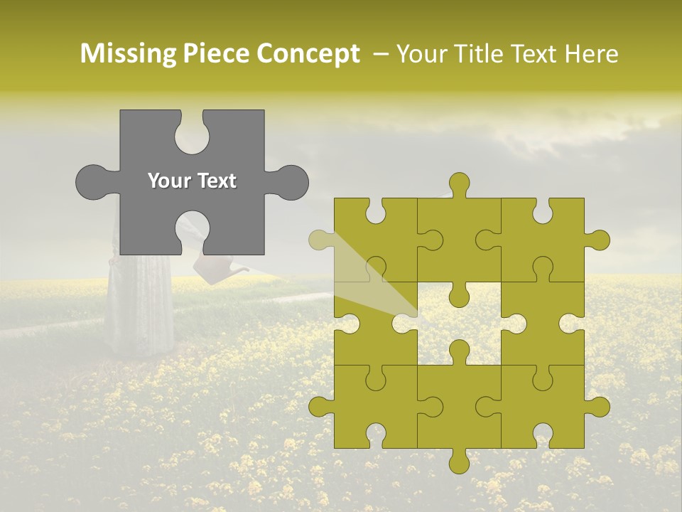 Yellow House Woman PowerPoint Template