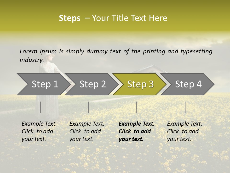 Yellow House Woman PowerPoint Template