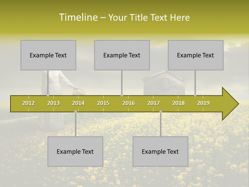 Yellow House Woman PowerPoint Template