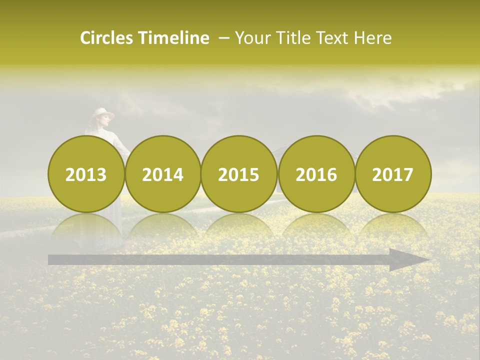 Yellow House Woman PowerPoint Template