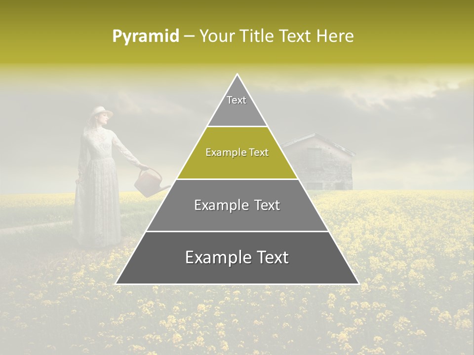 Yellow House Woman PowerPoint Template