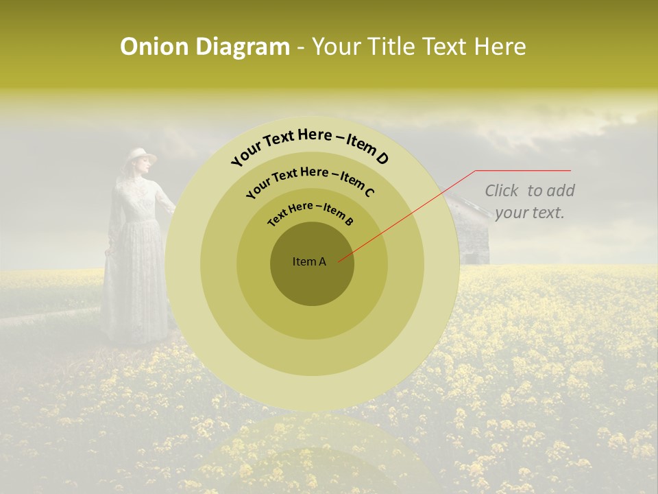 Yellow House Woman PowerPoint Template