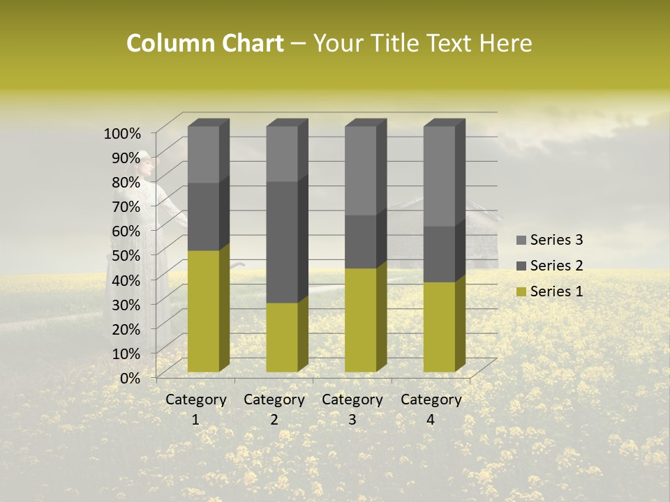 Yellow House Woman PowerPoint Template