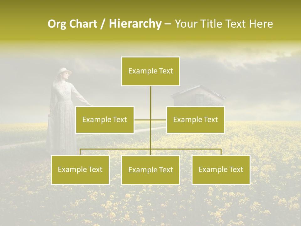 Yellow House Woman PowerPoint Template