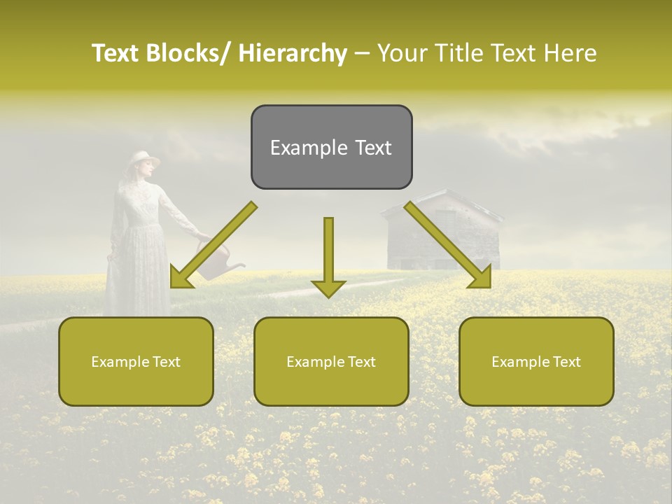 Yellow House Woman PowerPoint Template