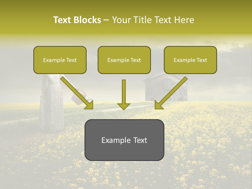 Yellow House Woman PowerPoint Template
