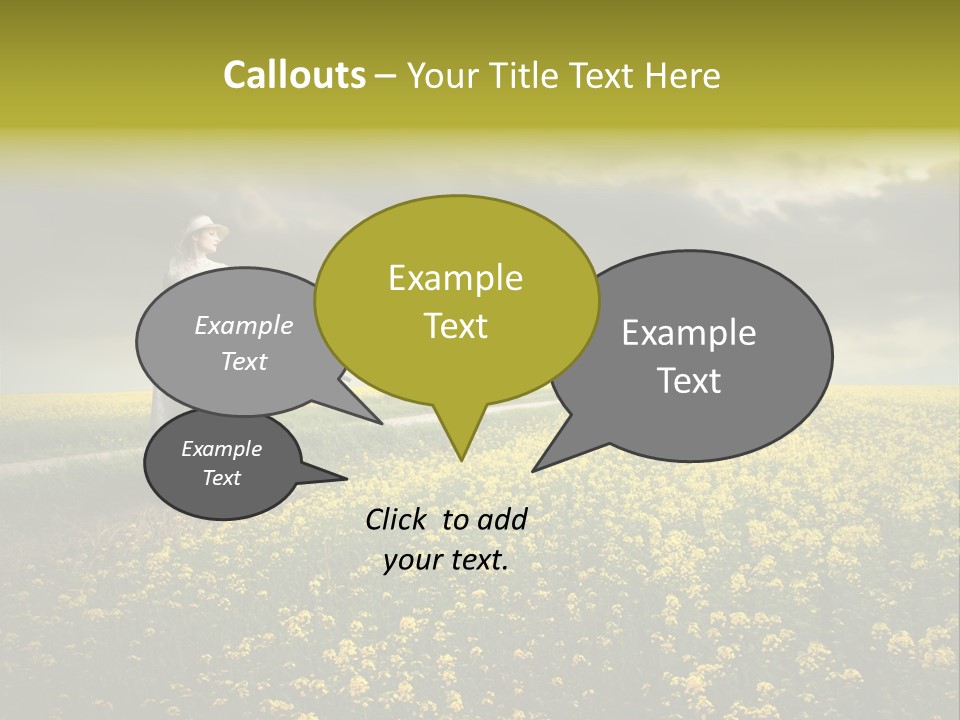 Yellow House Woman PowerPoint Template