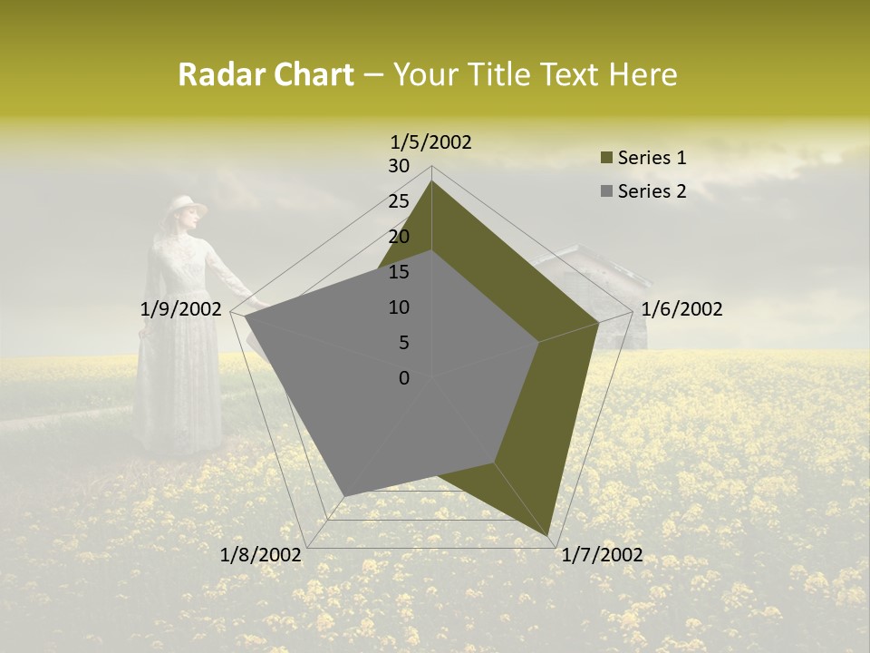 Yellow House Woman PowerPoint Template