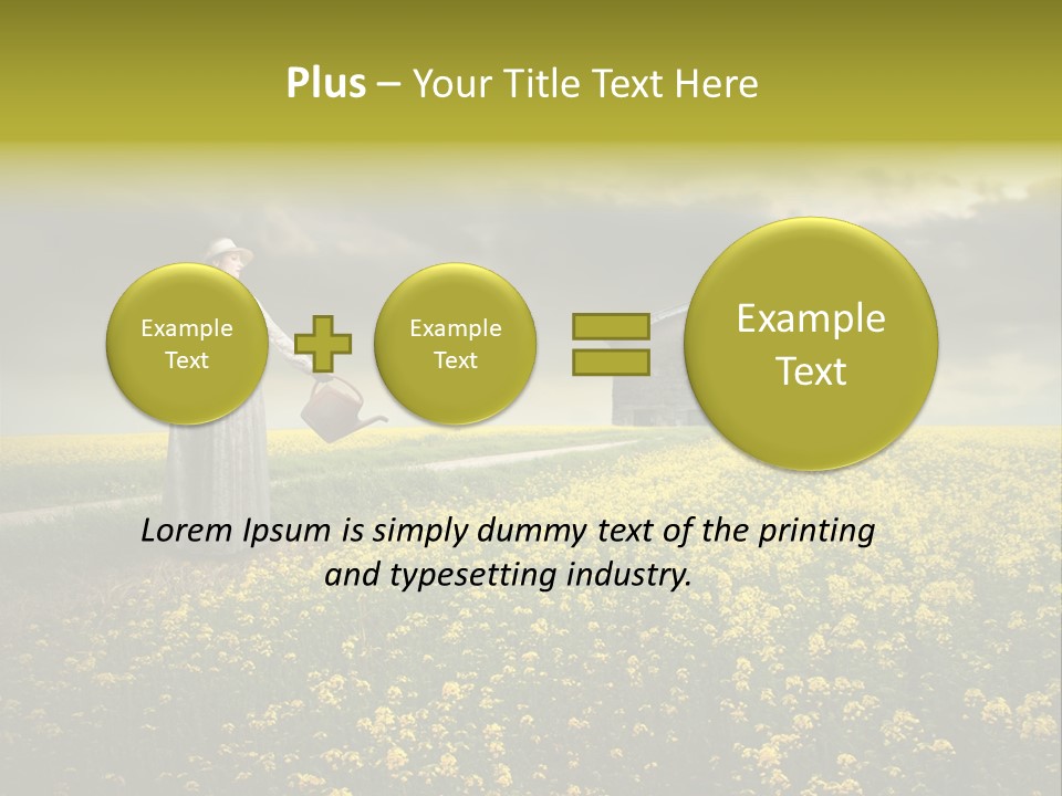 Yellow House Woman PowerPoint Template