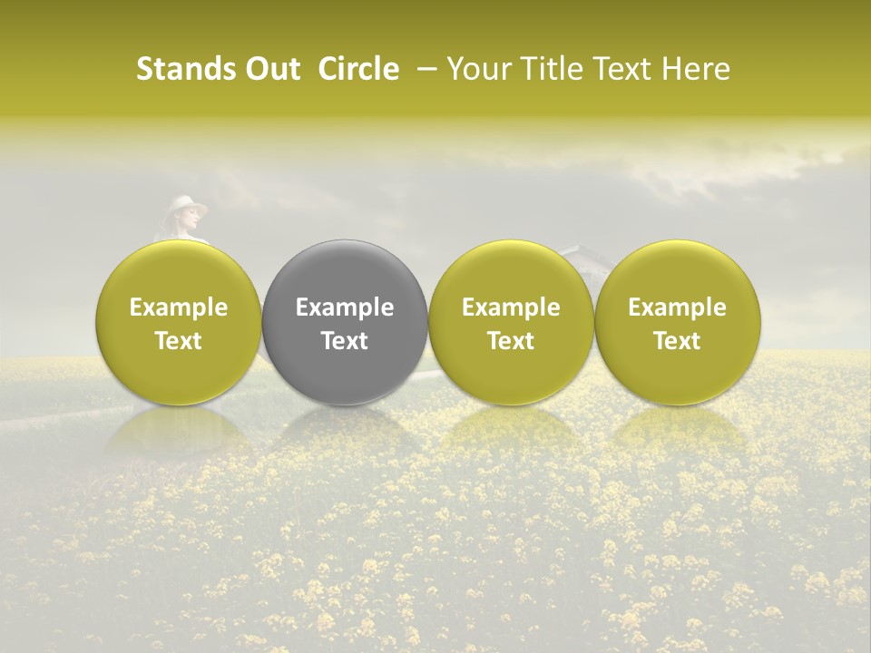 Yellow House Woman PowerPoint Template