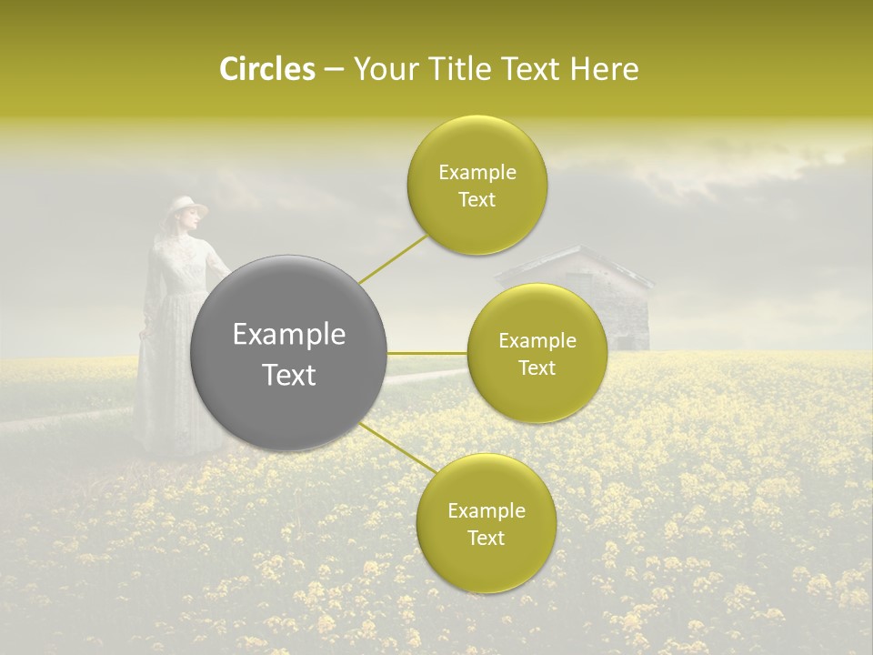 Yellow House Woman PowerPoint Template