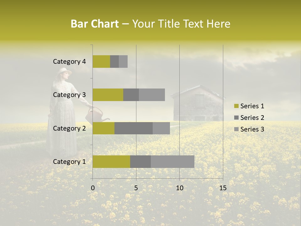 Yellow House Woman PowerPoint Template