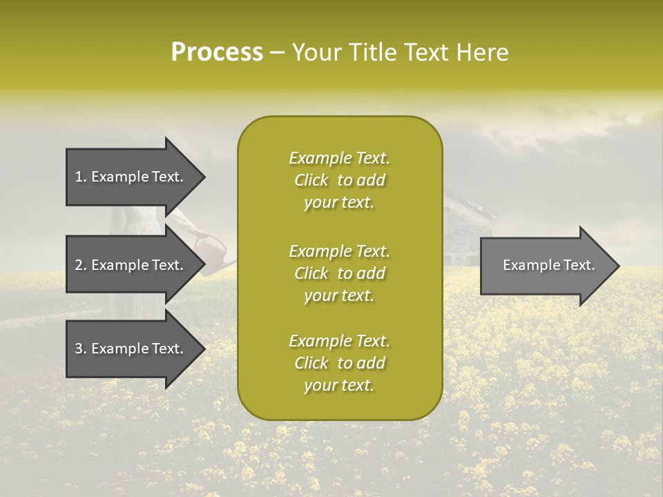 Yellow House Woman PowerPoint Template