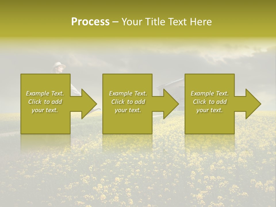 Yellow House Woman PowerPoint Template