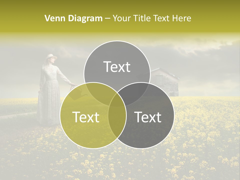 Yellow House Woman PowerPoint Template