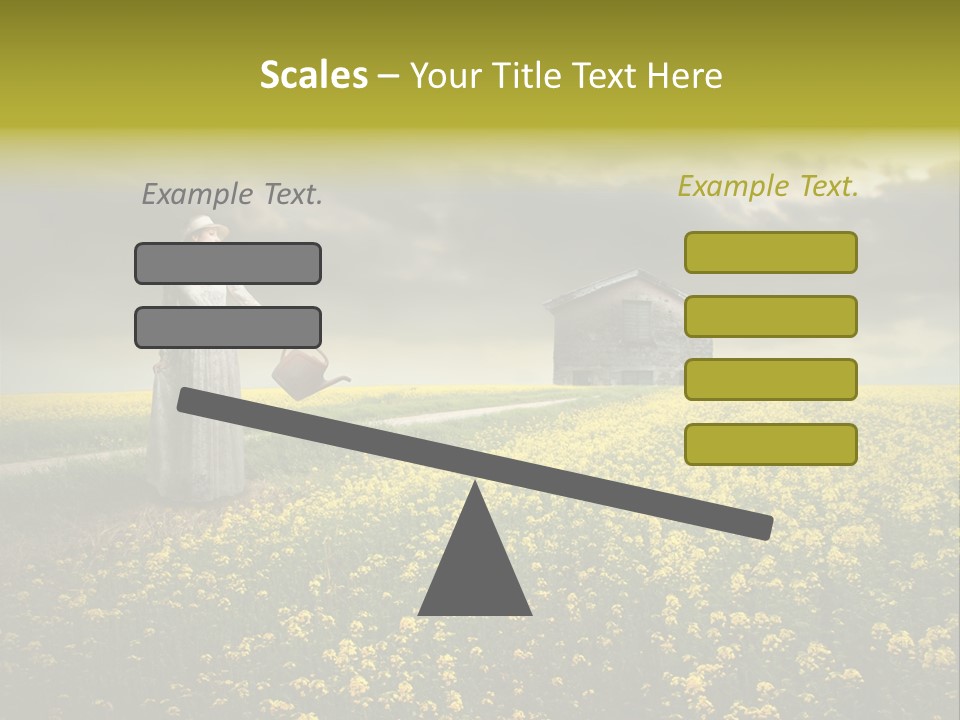 Yellow House Woman PowerPoint Template