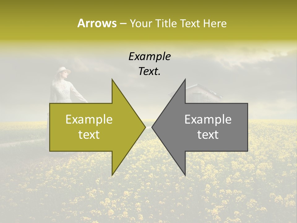 Yellow House Woman PowerPoint Template