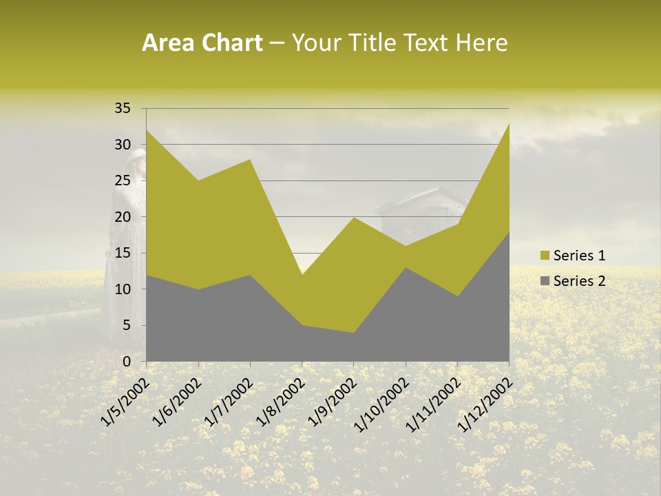 Yellow House Woman PowerPoint Template