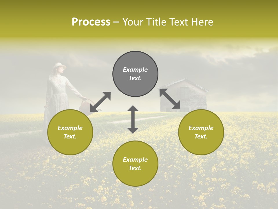 Yellow House Woman PowerPoint Template