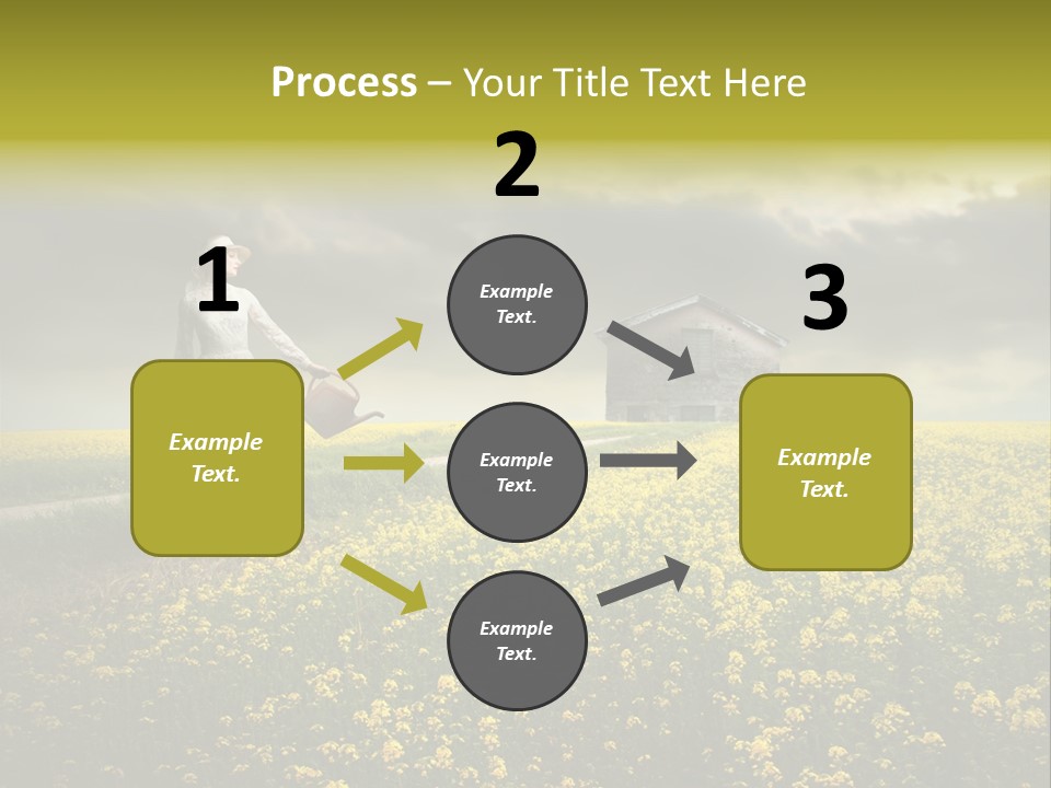 Yellow House Woman PowerPoint Template