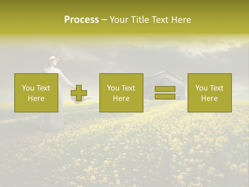 Yellow House Woman PowerPoint Template