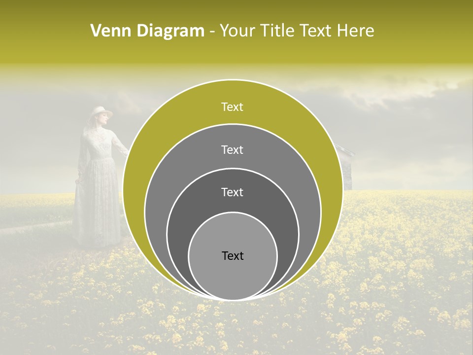 Yellow House Woman PowerPoint Template