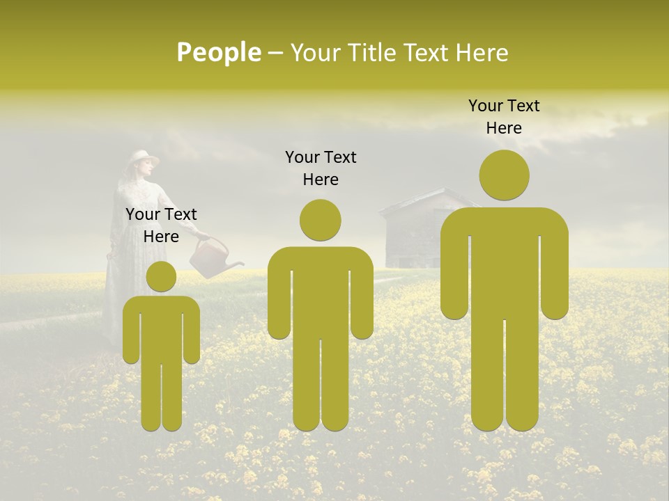 Yellow House Woman PowerPoint Template