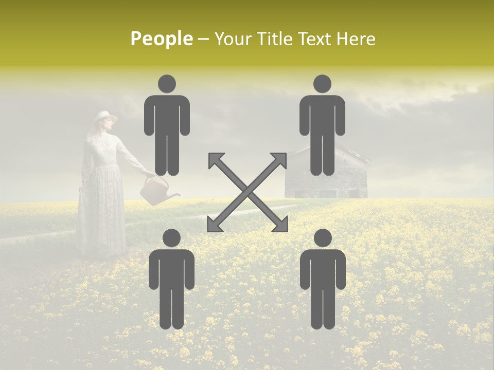 Yellow House Woman PowerPoint Template