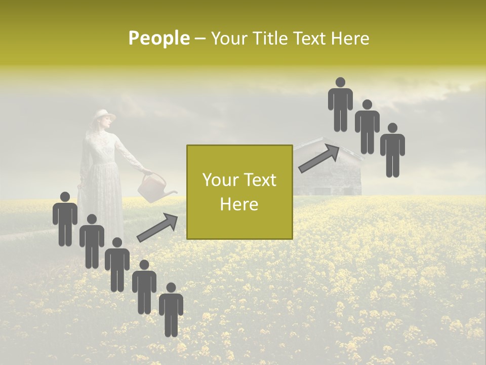Yellow House Woman PowerPoint Template