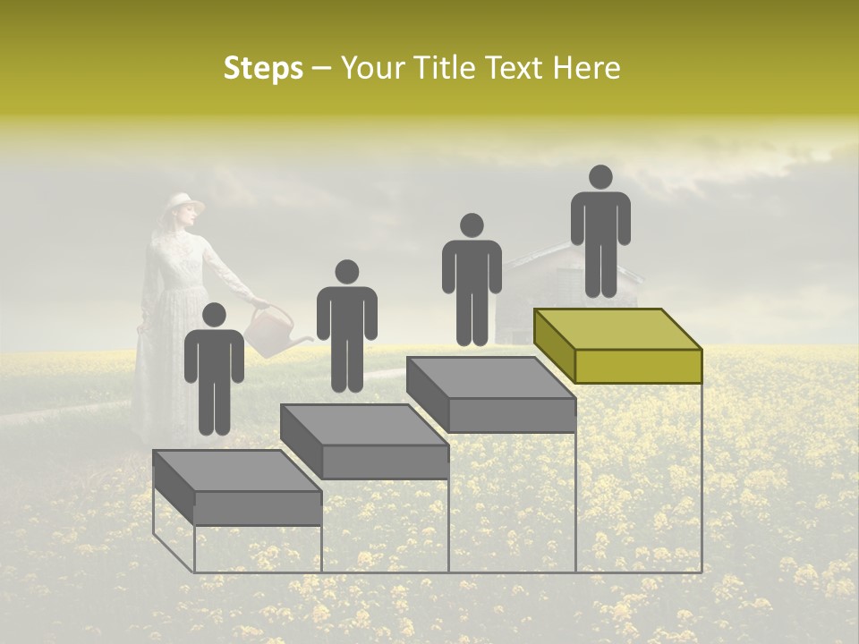 Yellow House Woman PowerPoint Template