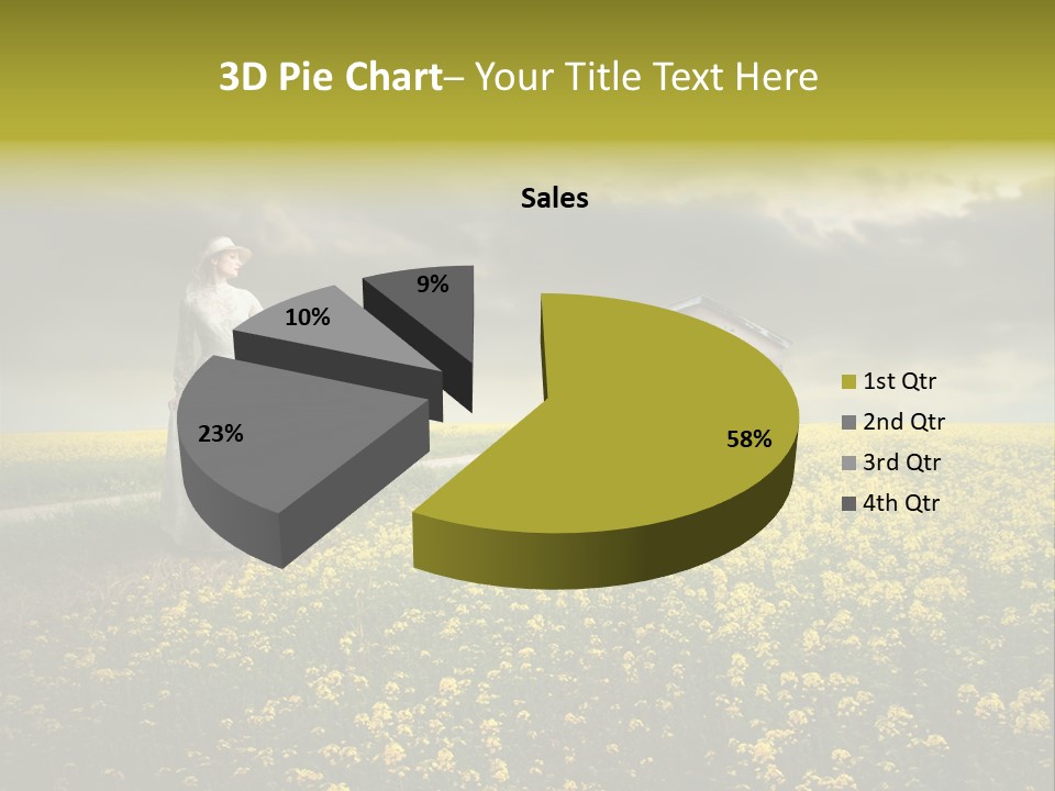 Yellow House Woman PowerPoint Template