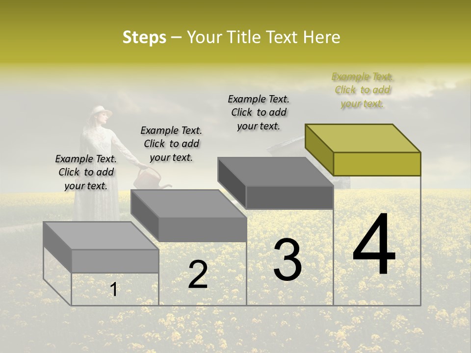 Yellow House Woman PowerPoint Template