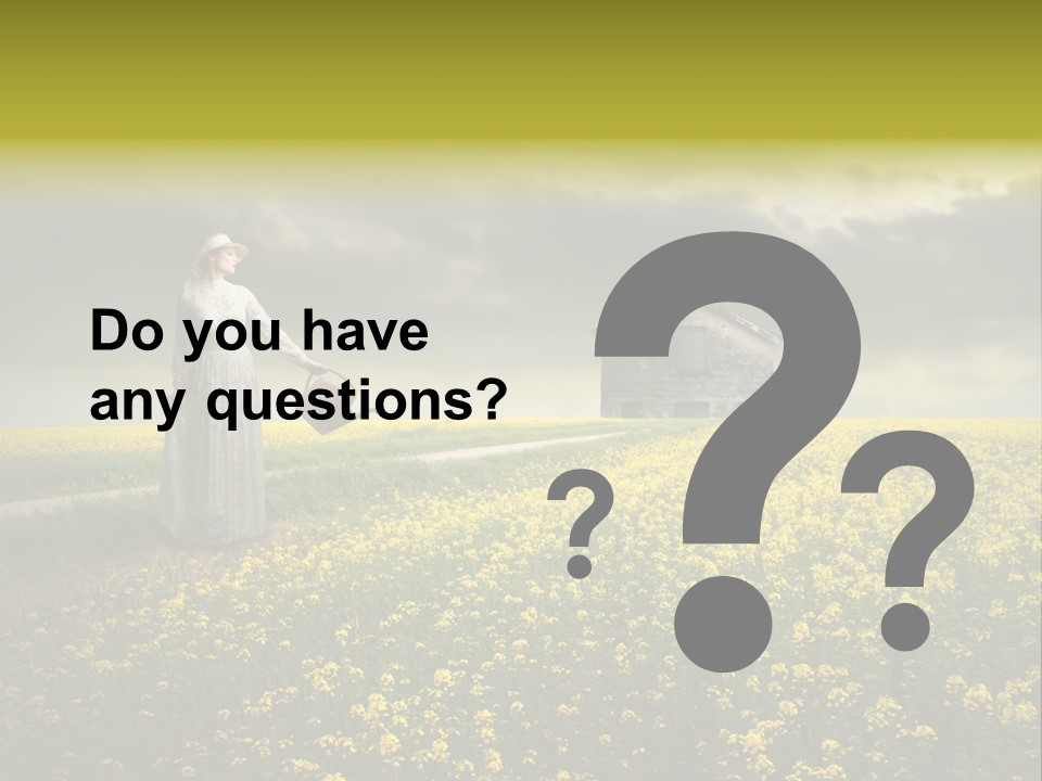 Yellow House Woman PowerPoint Template