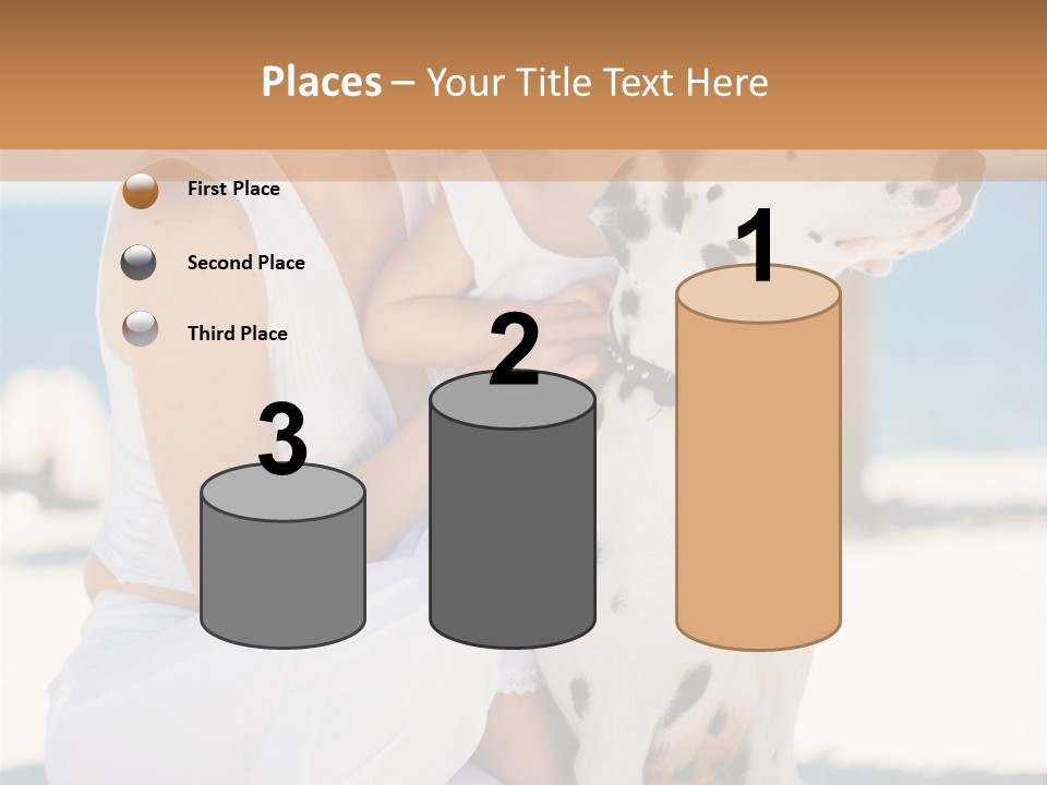 A Woman Holding A Child And A Dalmatian Dog PowerPoint Template