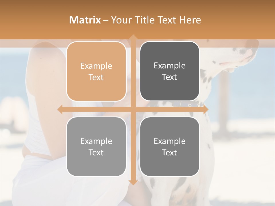 A Woman Holding A Child And A Dalmatian Dog PowerPoint Template