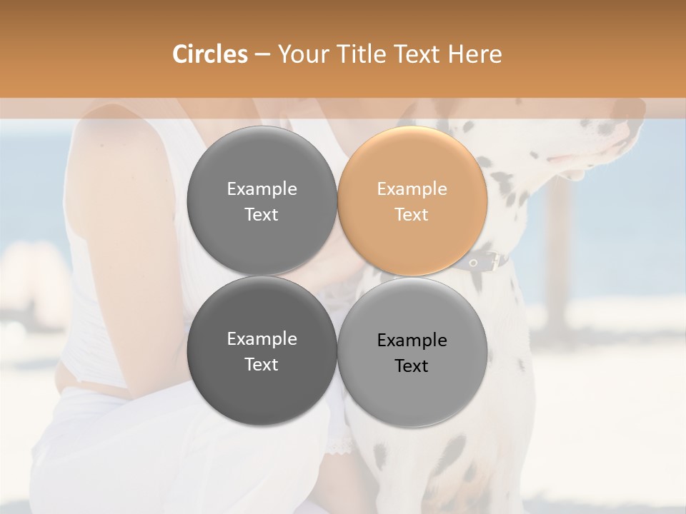 A Woman Holding A Child And A Dalmatian Dog PowerPoint Template