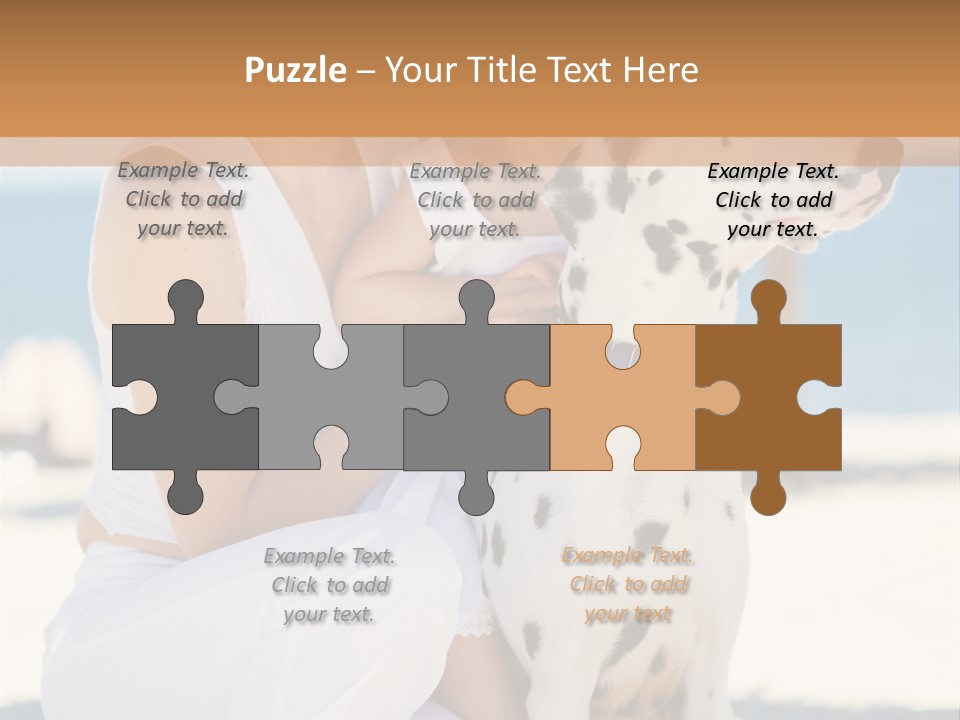 A Woman Holding A Child And A Dalmatian Dog PowerPoint Template