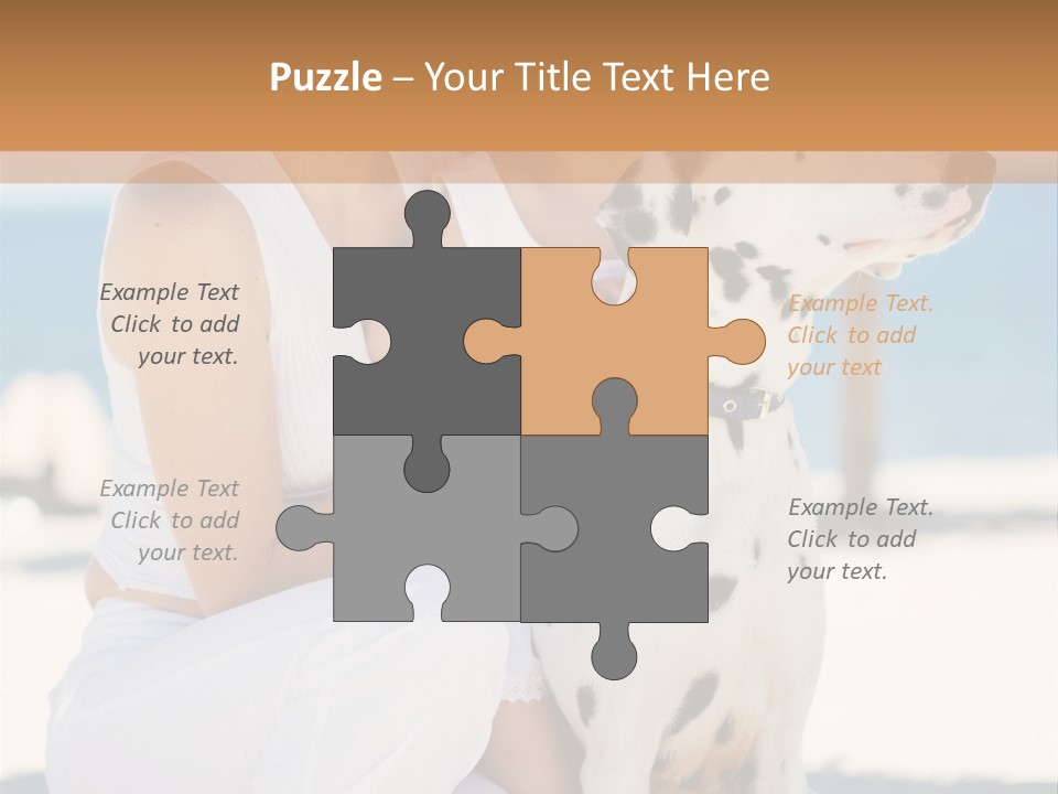 A Woman Holding A Child And A Dalmatian Dog PowerPoint Template