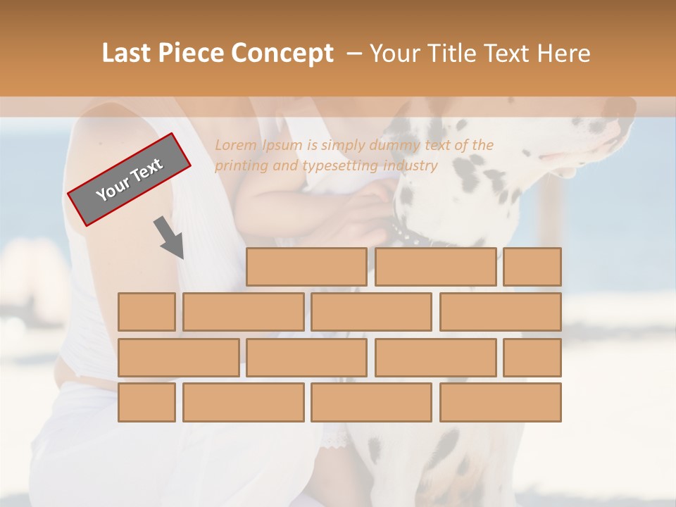 A Woman Holding A Child And A Dalmatian Dog PowerPoint Template