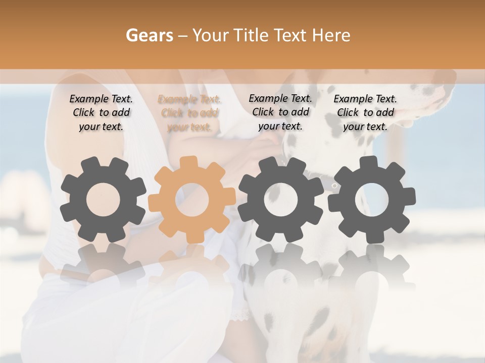 A Woman Holding A Child And A Dalmatian Dog PowerPoint Template