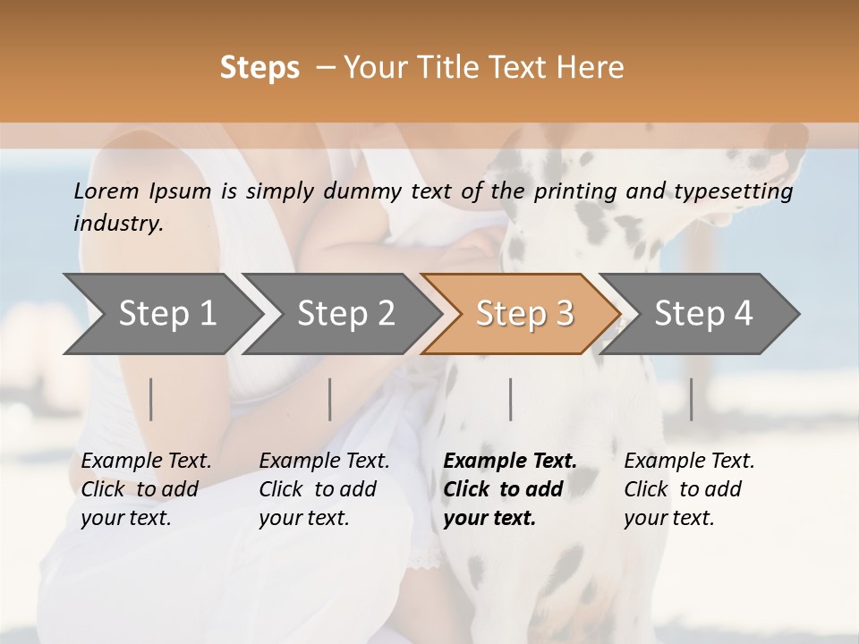 A Woman Holding A Child And A Dalmatian Dog PowerPoint Template