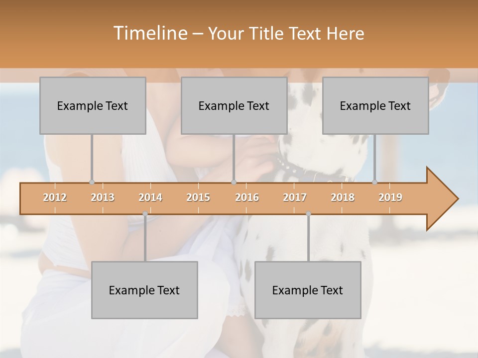 A Woman Holding A Child And A Dalmatian Dog PowerPoint Template