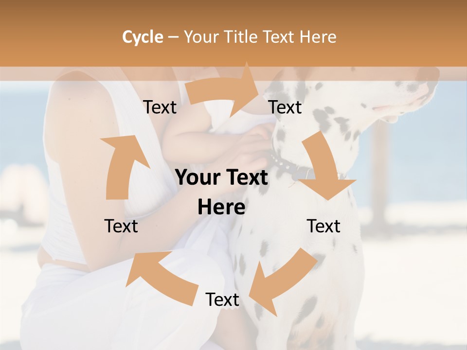 A Woman Holding A Child And A Dalmatian Dog PowerPoint Template