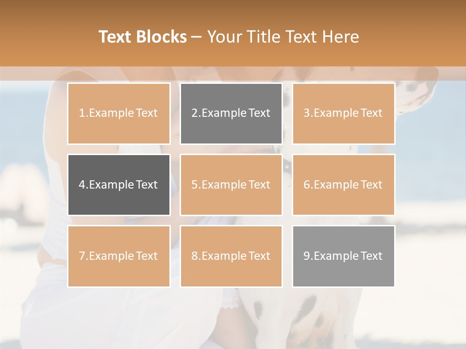 A Woman Holding A Child And A Dalmatian Dog PowerPoint Template