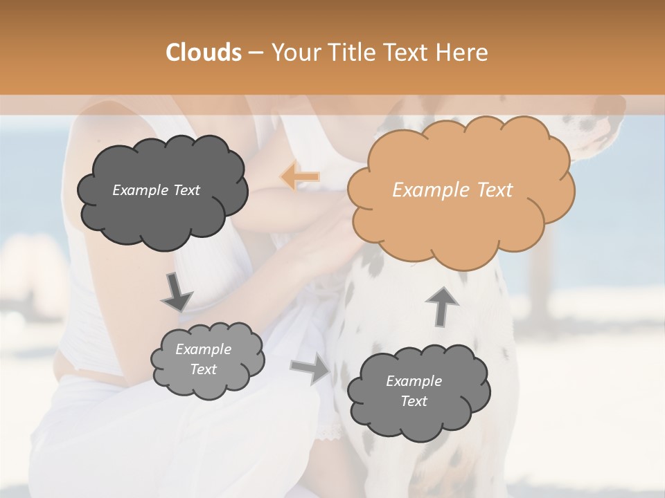 A Woman Holding A Child And A Dalmatian Dog PowerPoint Template