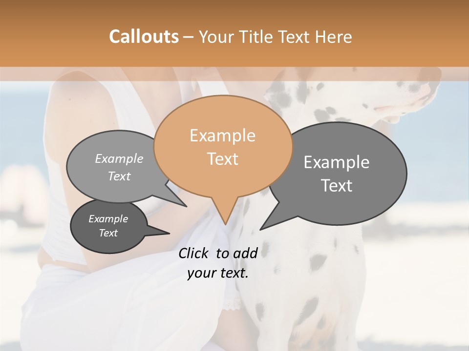 A Woman Holding A Child And A Dalmatian Dog PowerPoint Template