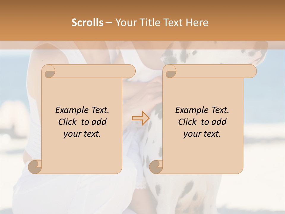 A Woman Holding A Child And A Dalmatian Dog PowerPoint Template
